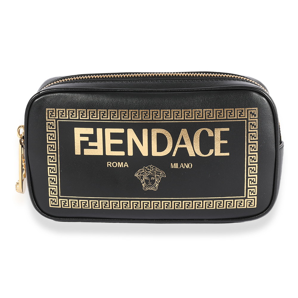 Fendi x Versace Fendace Black Logo Print Camera Case